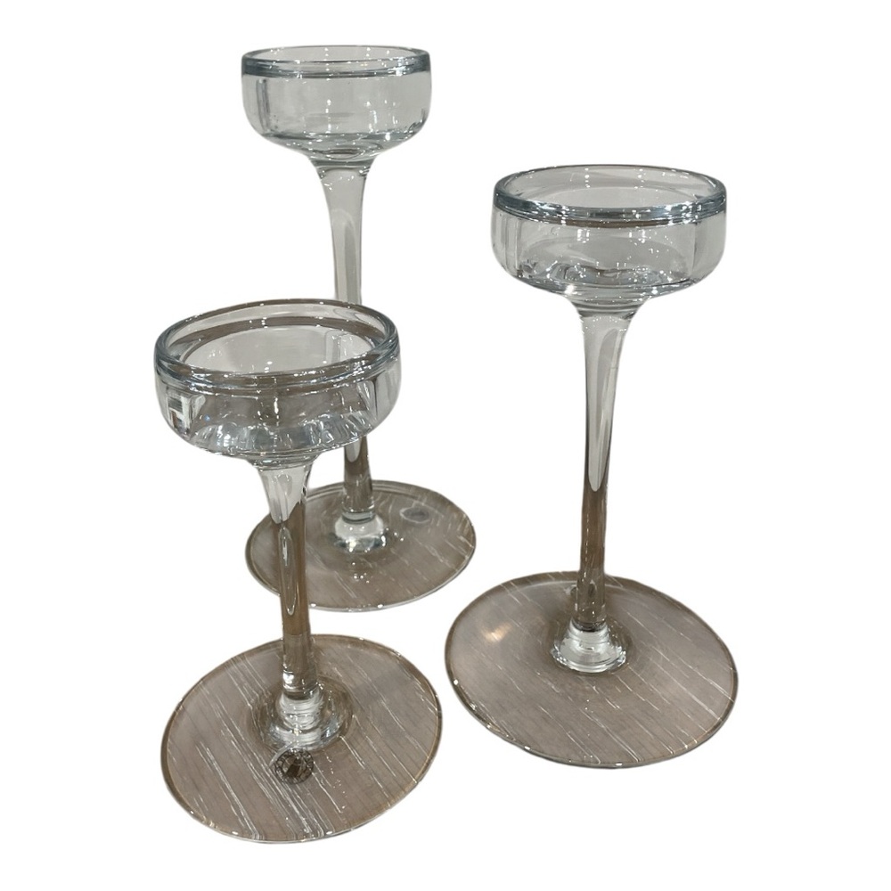 IKEA Clear Glass Candle Holders Set